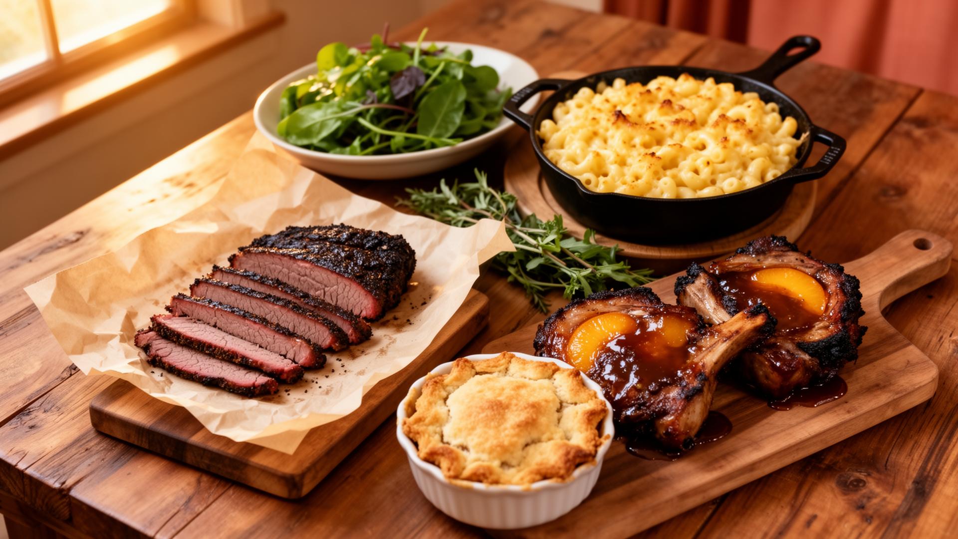 A beautifully styled Texas catering spread